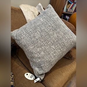 Gray Textured Throw Pillow